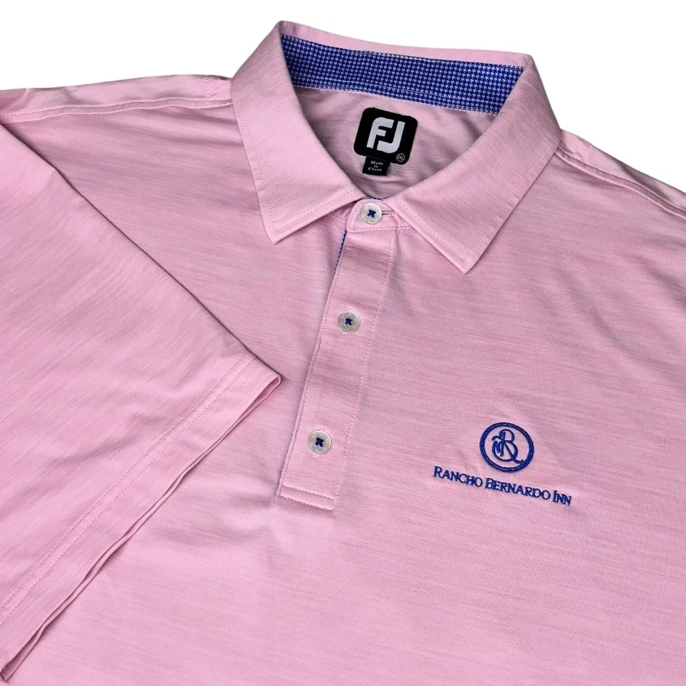 FootJoy Polo Shirt Mens 2XL Pink‎ Rancho Bernardo Inn Golf Performance Stretch